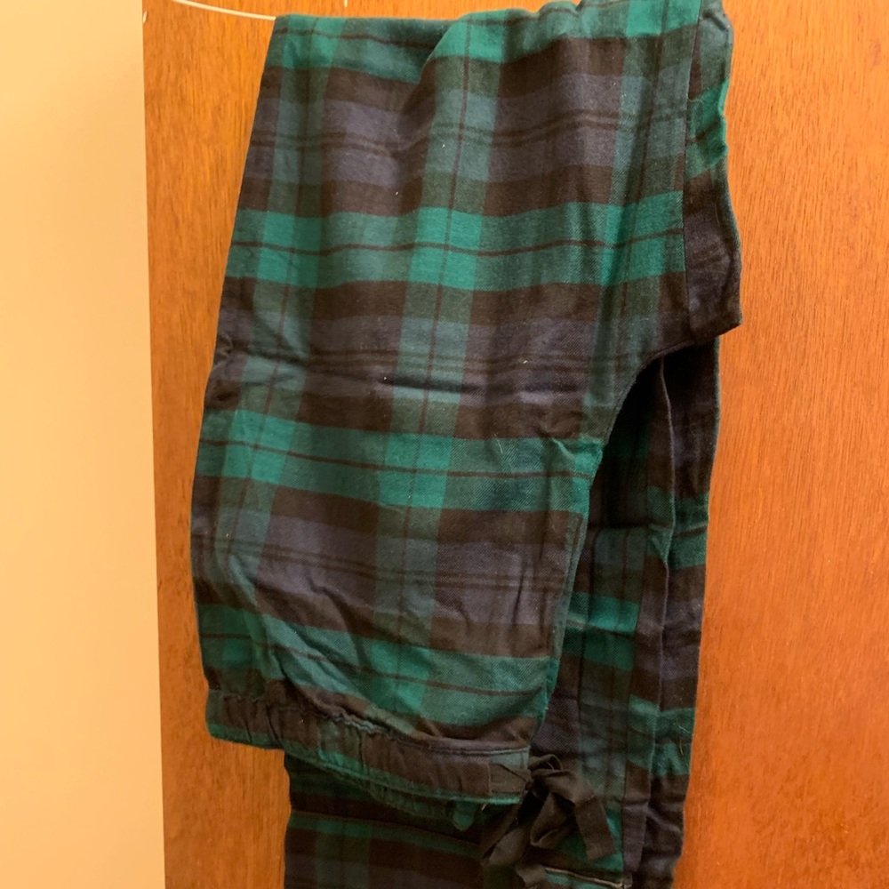 Gap pajama pants green plaid flannel